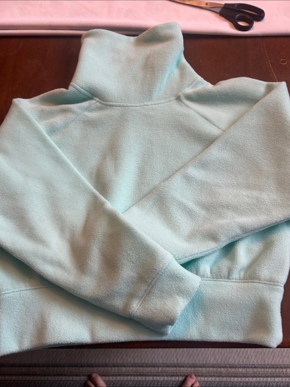 Light Aqua Girl’s Fleece Pullover Sweater